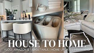 HOUSE TO HOME VLOG | amazon, target & five below haul | modern home decor | clean with me | 2024