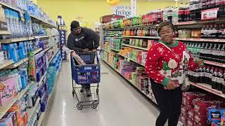 Christmas & New years grocery shopping,  we got a Pig head for New Year