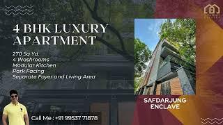 Park Facing Builder Floor in Safdarjung for Sale | 4 Bedroom Luxury Apartment | Ultra Realty Estates