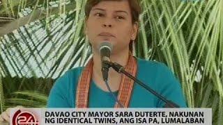 24 Oras: Mayor Sara Duterte, nakunan ng identical twins, ang isa pa, lumalaban