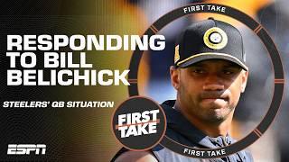 Responding to Bill Belichick's thoughts on Wilson, Fields & the Steelers' QB situation | First Take