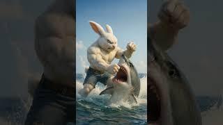 Dady fight to save daughter bunny #ai #veo3 #rabbit #cuteanimals #animation