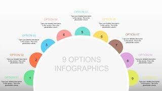 9 Options Infographic Slide in PowerPoint / Animated PowerPoint Slide Design Tutorial