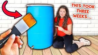 I Custom Painted a MASSIVE Water Barrel?! *this took THREE weeks*