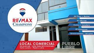 Local Comercial En Alquiler - Pueblo Libre|| RE/MAX Champions Perú