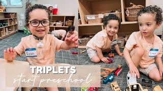 the TRIPLETS back to school shopping/ night + tour of their preschool!