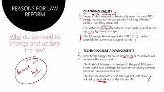 4.2.1 - Reasons for Law Reform