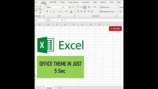 How to change the theme in Excel...Wow... Simple & Easy #shorts#viral#ytshorts# trending