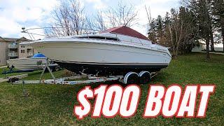 Once In A Lifetime Boat Purchase! I Paid $100 For A 1991 SEA RAY 250 SUNDANCER | Boat Restoration