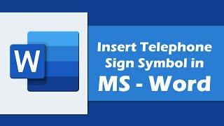 How to Insert Telephone or Mobile Symbol in MS Word | Insert Symbol Option Shortcut Key in MS Word