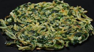 Radish green laver Jeon recipe.