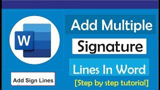 How To Add Multiple Signature Lines In Word