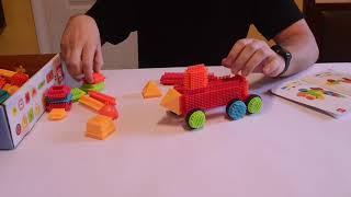 PicassoTiles Building a TRAIN! PTB120 120pc Hedgehog Shape 3D Building Blocks Tiles Construction Set