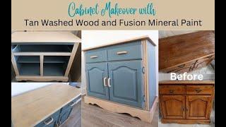 Two Toned Furniture Makeover with paint WASHED WOOD and FUSION MINERAL PAINT