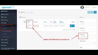 Admin Order List Invoice Number Column+Filter - OpencartTools