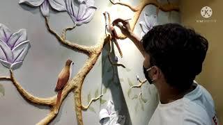 3D wall clay mural | wall relief painting