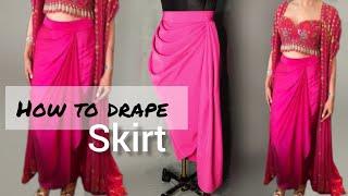 How to drape skirt/cowl skirt || Draping skirt design / how to make cowl skirt/ Warp skirt | Dress