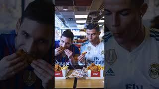 Ronaldo and Messi ASMR eating challenge #comedy #funny #messi #ronaldo #asmr #shorts