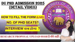 DU PhD Admission Dec 2024 || How to fill the Form and Research Proposal Details.