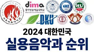 2024 대한민국 실용음악과 순위에 대해 알아보자!