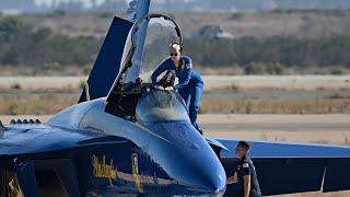 THRILL SEEKERS; Blue Angels  Airshow 2024               ..Pilots walk out & cockpit