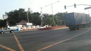 Crossing the street in Manila Philippines