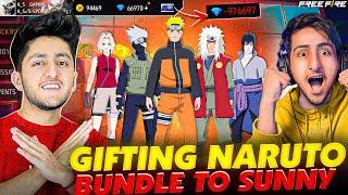 Gifting Naruto Bundle To Sunny  Luckiest Player Of Free Fire ? - Garena Free Fire