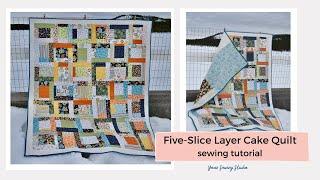 five-slice layer cake Quilt tutorial - scrappy & modern layer cake quilt pattern