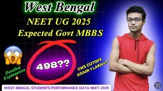 WEST BENGAL NEET UG 2025 CUTOFF is 498⁉️️ CUTOFF ANALYSIS CATEGORY WISE  #mbbs #neet2025