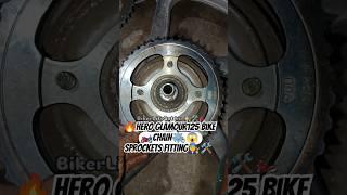 CHAIN️ sprockets fitting‍Hero Glamour125 Bike️️ #newshot2025 #bikerepairshot