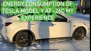 CONSUMPTION OF TESLA MODEL Y AT -26C IN FINLAND, MY EXPERIENCE