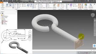 Create Key bolt by Autodesk Inventor 2017 Tutorial