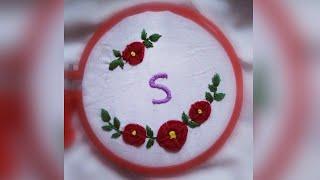 Letter "S" embroidery pattern for beginners // stitch work //stitches design..