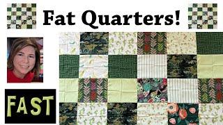 FAT QUARTERS| Free Tutorial | ‍️75 MINUTES QUILT TOP  | Beginner Friendly | Easy Quilt In A Day