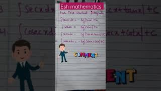 integral formulas| esh mathematics