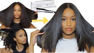 CURLY TO STRAIGHT HAIR USING THE L'OREAL STEAMPOD | THE PERFECT IRON FOR SILK PRESS ON NATURAL HAIR?