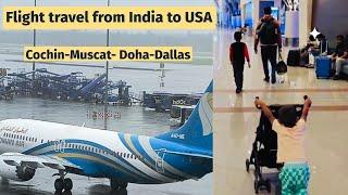 தமிழில்~India to USA travel vlog with two kids || 28 hrs journey was really tough 