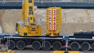 Soeren66 - LIEBHERR LTM 1450-8.1 von KNAACK beim Rückbau einer Eisenbahnbrücke, Teil 1