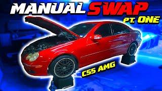 Mars Red C55 AMG Manual Swap -  PART ONE Removing the 772.6 AUTOMATIC