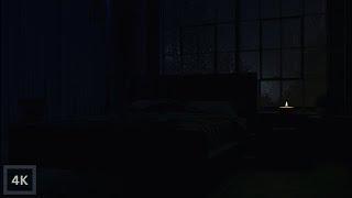 Muffled Sounds of Rain for Peace of Mind, Deep Sleep | Dark Bedroom with Indoor Rain Sounds | 4K