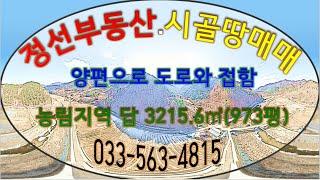 정선부동산 어천에 접한 답3215.6㎡(973평) 정선토지