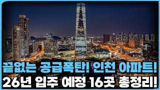 끝없이 쏟아지는 공급폭탄! 인천 신축 아파트 넘쳐난다! 10년 넘게 과잉공급이 이어지던 인천광역시! 26년에도 쏟아진다! 26년 입주 예정 신축 16곳 총정리![24년 8월]