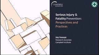 Serious Injury and Fatality Prevention:  Perspectives and Practices