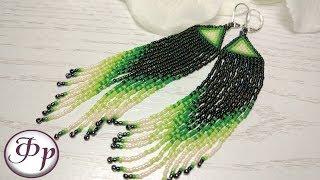 Long earrings from beads. Very detailed master class.