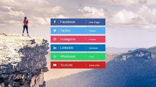 How To Make Soial Media Buttons In HTML And CSS | Social Media Icons Design