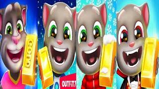 Talking Tom Gold Run New Update Christmas VS Halloween VS First Version VS FLY THROUGH SPACE