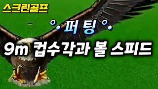 스크린골프 9m 컵수각과 볼 스피드