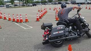 Police Motorcycle Skills Practice (Lock and Lean)