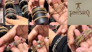 2023 Latest tanishq real diamond bangle designs with weight and price | diamond ruby bangle