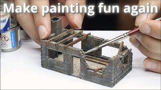 Painting This Abandoned/Ruined HO Scale Structure
